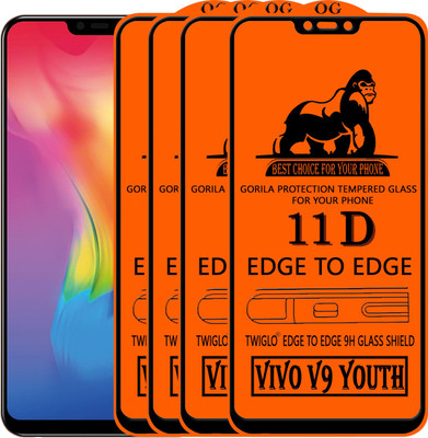 TWIGLO Edge To Edge Tempered Glass for Vivo V9 Youth(Pack of 4)