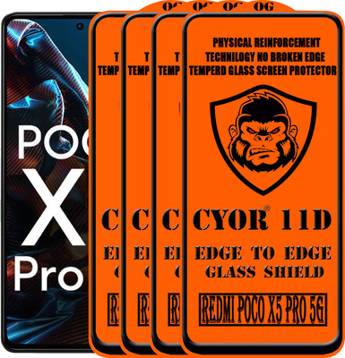 CYOR Edge To Edge Tempered Glass for REDMI POCO X5 PRO 5G(Pack of 4)
