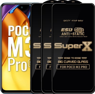 Roxel Edge To Edge Tempered Glass for POCO M3 PRO(Pack of 3)