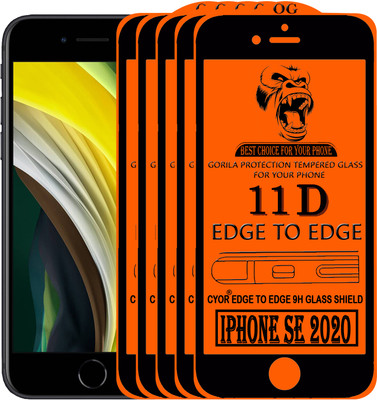 CYOR Edge To Edge Tempered Glass for IPHONE SE 2020(Pack of 5)