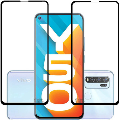 NIMMIKA ENTERPRISES Edge To Edge Tempered Glass for Vivo Y50 D+ Tempered Glass(Pack of 2)