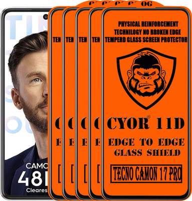 CYOR Edge To Edge Tempered Glass for TECNO CAMON 17 PRO(Pack of 5)