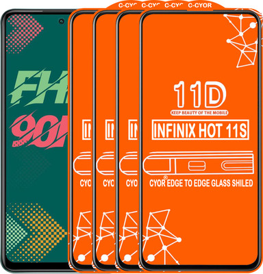 CYOR Edge To Edge Tempered Glass for INFINIX HOT 11S(Pack of 4)