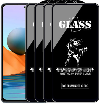 Qyist Edge To Edge Tempered Glass for REDMI NOTE 10 PRO(Pack of 4)