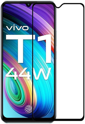 MD SHILD Edge To Edge Tempered Glass for Vivo T1 44W, 2.5D Curved Edge Premium Tempered Glass for Ultimate Protection(Pack of 1)