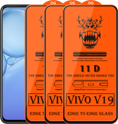 Forego Edge To Edge Tempered Glass for Vivo V19(Pack of 3)