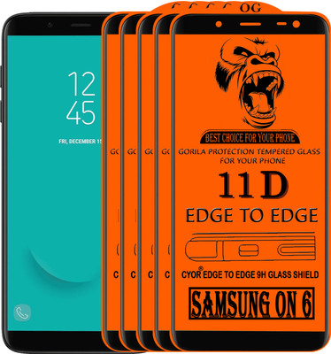 CYOR Edge To Edge Tempered Glass for Samsung Galaxy On6(Pack of 5)