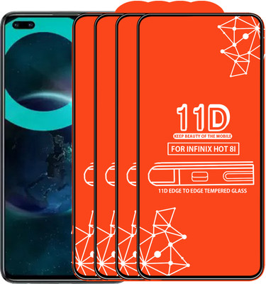 Roxel Edge To Edge Tempered Glass for Infinix Hot 8I(Pack of 4)