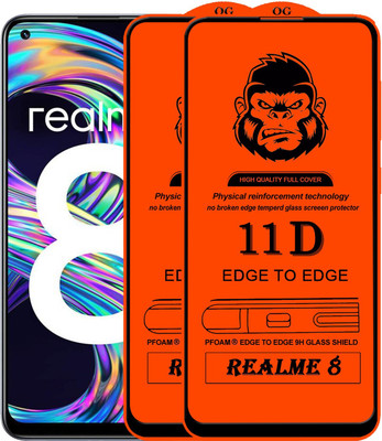 Xester Edge To Edge Tempered Glass for REALME 8(Pack of 2)