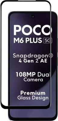 BRENZZ Edge To Edge Tempered Glass for POCO M6 Plus 5G(Pack of 1)