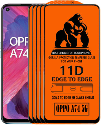 GDMA Edge To Edge Tempered Glass for OPPO A74 5G(Pack of 5)