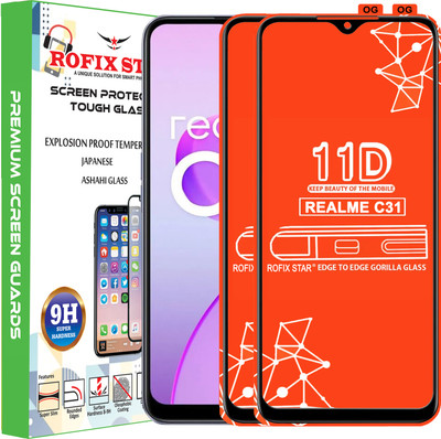 Rofix star Edge To Edge Tempered Glass for REALME C31(Pack of 2)