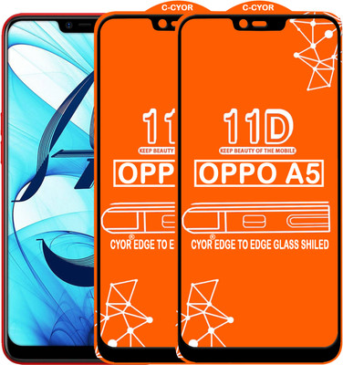 CYOR Edge To Edge Tempered Glass for OPPO A5(Pack of 2)