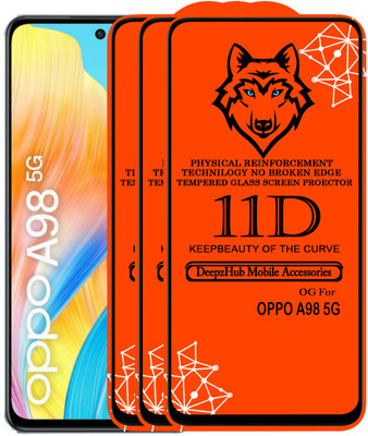 DeepzHub Edge To Edge Tempered Glass for OPPO A98 5G(Pack of 3)