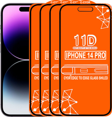 CYOR Edge To Edge Tempered Glass for IPHONE 14 PRO(Pack of 4)