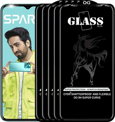 CYOR Edge To Edge Tempered Glass for TECNO SPARK 8(Pack of 5)