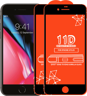 Qyist Edge To Edge Tempered Glass for Apple iPhone 8 Plus(Pack of 2)