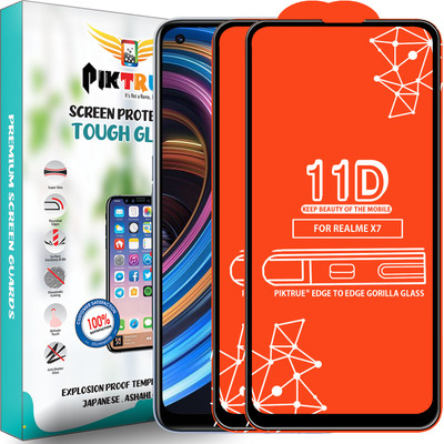 PikTrue Edge To Edge Tempered Glass for Realme X7(Pack of 2)