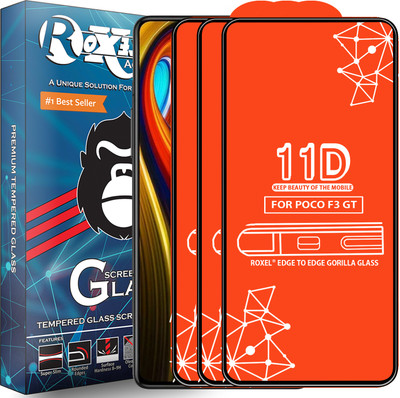 Roxel Edge To Edge Tempered Glass for Poco F3 Gt 5G(Pack of 3)