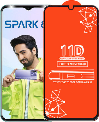 Qyist Edge To Edge Tempered Glass for Tecno Spark 8T(Pack of 1)