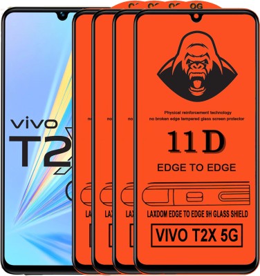 Laxdom Edge To Edge Tempered Glass for VIVO T2X 5G(Pack of 4)