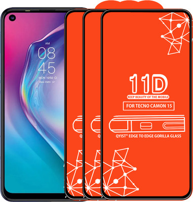 Qyist Edge To Edge Tempered Glass for Tecno Camon 15(Pack of 3)