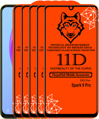 DeepzHub Edge To Edge Tempered Glass for Tecno Spark 9 Pro(Pack of 5)
