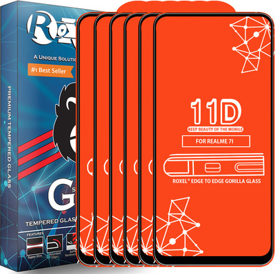 Roxel Edge To Edge Tempered Glass for Realme 7I(Pack of 6)