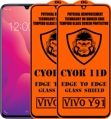 CYOR Edge To Edge Tempered Glass for VIVO Y91(Pack of 2)