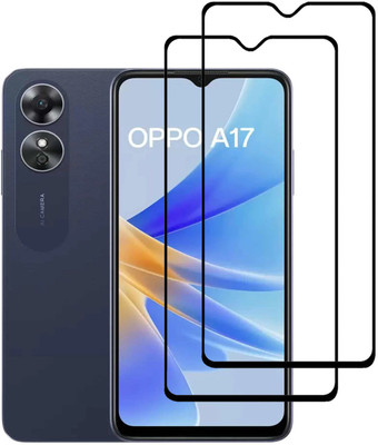SNMART Edge To Edge Tempered Glass for OPPO A17(Pack of 2)