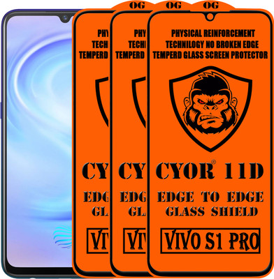CYOR Edge To Edge Tempered Glass for VIVO S1 PRO(Pack of 3)