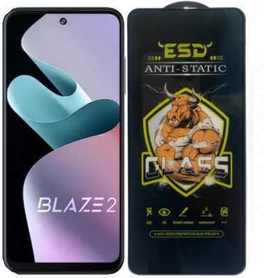 Blate Edge To Edge Tempered Glass for Lava Blaze 2 5G, ESD Tempered Glass, ESD Screen Protector, Anti Static, Screen Protector(Pack of 1)
