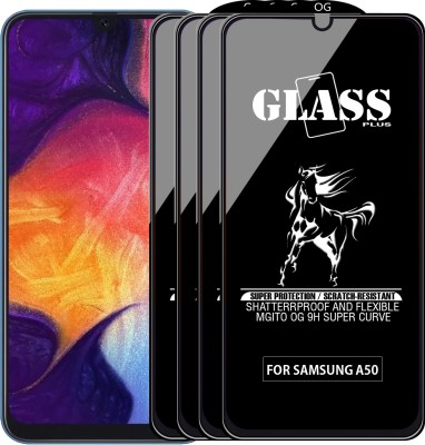 MGito Edge To Edge Tempered Glass for Samsung Galaxy A50(Pack of 4)