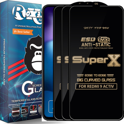 Roxel Edge To Edge Tempered Glass for REDMI 9 ACTIV(Pack of 3)