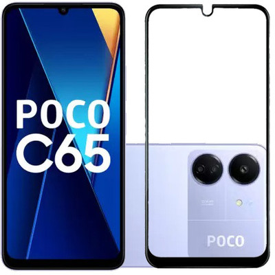 KMPERED Edge To Edge Tempered Glass for POCO C65, POCO C65 5G, Poco C65, Poco C65 5G(Pack of 1)