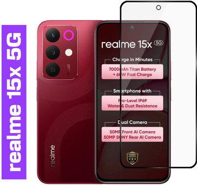 Gorilla Cases Edge To Edge Tempered Glass for realme 15x 5G(Pack of 1)