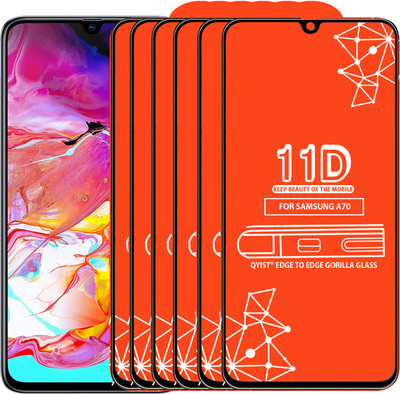 Qyist Edge To Edge Tempered Glass for Samsung Galaxy A70(Pack of 6)