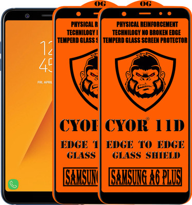 CYOR Edge To Edge Tempered Glass for Samsung Galaxy A6 Plus(Pack of 2)