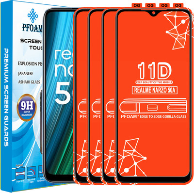 PFOAM Edge To Edge Tempered Glass for REALME NARZO 50A(Pack of 4)