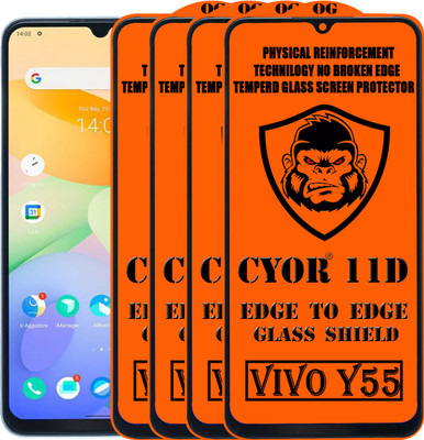 CYOR Edge To Edge Tempered Glass for VIVO Y55(Pack of 4)