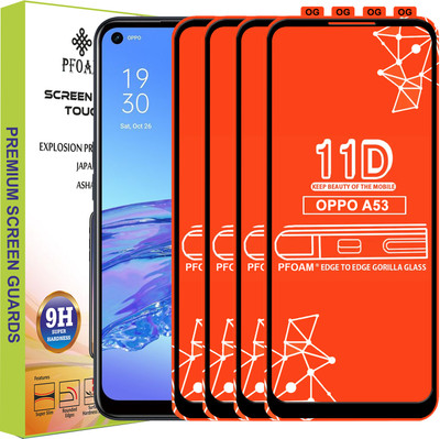 PFOAM Edge To Edge Tempered Glass for OPPO A53(Pack of 4)