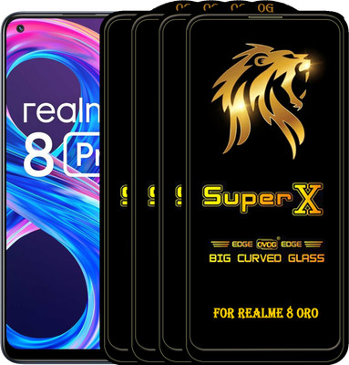 PFOAM Edge To Edge Tempered Glass for REALME 8 PRO(Pack of 4)