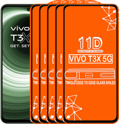 TWIGLO Edge To Edge Tempered Glass for VIVO T3X 5G(Pack of 5)