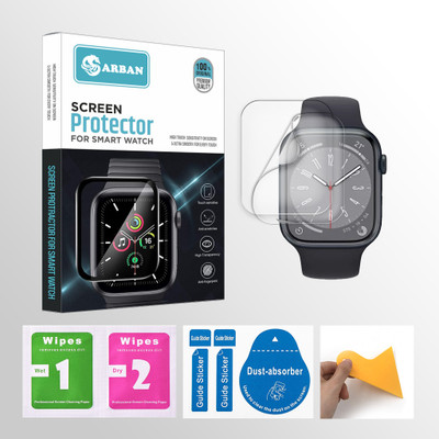 ARBAN Edge To Edge Tempered Glass for APPLE Watch Series 8 45mm Smartwatch 2 PROTECTOR + 2 WIPES + 2 DUST REMOVAL STICKER + 1 WIPER(Pack of 2)