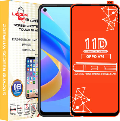 Laxdom Edge To Edge Tempered Glass for OPPO A76(Pack of 1)