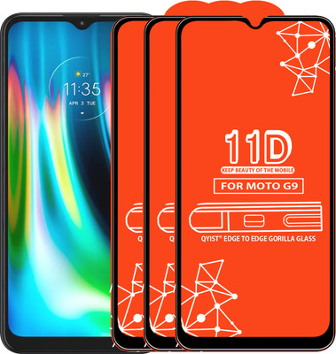 Qyist Edge To Edge Tempered Glass for Motorola G9(Pack of 3)