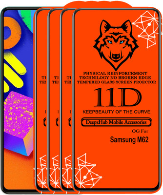 DeepzHub Edge To Edge Tempered Glass for Samsung M62(Pack of 4)