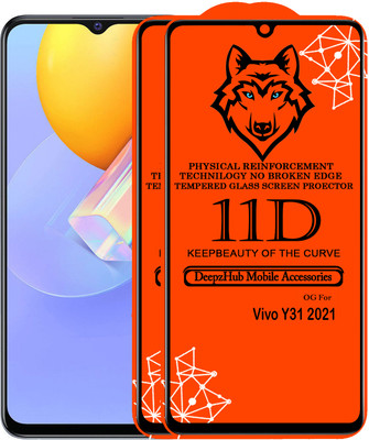 CRodible Edge To Edge Tempered Glass for vivo Y31 2021(Pack of 2)