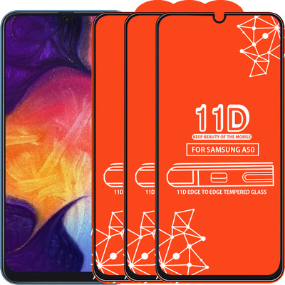 Roxel Edge To Edge Tempered Glass for Samsung Galaxy A50(Pack of 3)