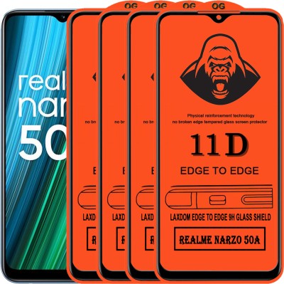 Laxdom Edge To Edge Tempered Glass for REALME NARZO 50A(Pack of 4)